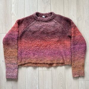 Twik Simons Wool Blend Ombré Gradient Cropped Sweater Multicolor Size Large